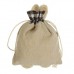 Подарочная сумочка "Зайка с бабочкой" с лапками серый в клетку 14см х 18см