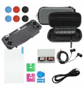 Набор аксессуаров для Nintendo Switch Lite 12 в 1 (Серый силиконовый чехол)