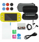 Набор аксессуаров для Nintendo Switch Lite 12 в 1 (Желтый силиконовый чехол)