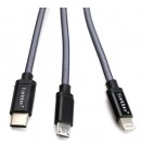 Кабель для зарядки Type C - micro USB - Lightning (3 в 1) Earldom
