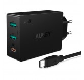 Сетевой адаптер Aukey PA-Y4 на 2 USB + type-C Fast Charge Qualcomm QC 3.0
