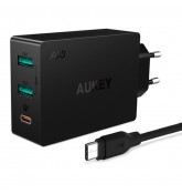 Сетевой адаптер Aukey PA-Y4 на 2 USB + type-C Fast Charge Qualcomm QC 3.0