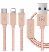 Type C - micro USB - Lightning (3 в 1) кабель Baseus для зарядки смартфонов