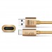 Type-C кабель Golf Quick Charge Gold ультрапрочный