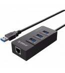 Концентратор ORICO HR01-U3 на 3 USB 3.0 порта + RJ45 сетевая карта