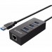 Концентратор ORICO HR01-U3 на 3 USB 3.0 порта + RJ45 сетевая карта