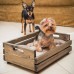 Деревянный лежак для собак и кошек Home Comfort "Dog Home", размер 50 х 33 см, цвет пуфика бежевый