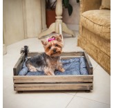 Деревянный лежак для собак и кошек Home Comfort "Dog Home", размер 50 х 33 см, цвет пуфа серый
