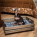 Деревянный лежак для собак и кошек Home Comfort "Dog Home", размер 50 х 33 см, цвет пуфа серый