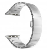 Блочный браслет Link Bracelet Silver скрытая застежка для часов Apple Watch 38mm