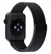 Ремешок Миланский сетчатый браслет Milanese Loop Black для часов Apple Watch 38mm