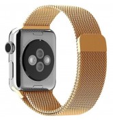 Ремешок Миланский сетчатый браслет Milanese Loop Gold для часов Apple Watch 38mm