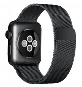 Ремешок Миланский сетчатый браслет Milanese Loop Space Black для часов Apple Watch 38mm