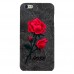 Чехол бампер для iPhone 6 Plus Вышитые розы (серый)