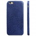 Чехол бампер для iPhone 6 под кожу крокодила (темно-синий)