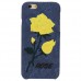 Чехол бампер для iPhone 6 Plus Вышитые розы (синий)