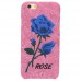 Чехол бампер для iPhone 6 Plus Вышитые розы (розовый)