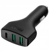 Автомобильная зарядка Aukey СС-Y3 Qualcomm QC 3.0 на 2 USB + Type-C