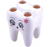 Стакан для зубных щеток Home Comfort "Зубик детский", цвет белый