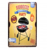 Винтажная металлическая вывеска для интерьера Home Comfort "Barbecue Party"