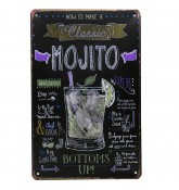 Винтажная металлическая вывеска для интерьера Home Comfort "Mojito"