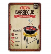 Винтажная металлическая вывеска для интерьера Home Comfort "Tasty barbecue" Винтажная металлическая вывеска для интерьера Home Comfort "Tasty barbecue"