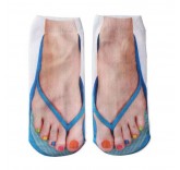 Носки Beauty Home "3D принт синих сланцев Разноцветные ногти", размер 35