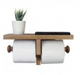 Двойной держатель для туалетной бумаги с полочкой Home Comfort "Двойной контроль"