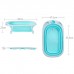Ванночка детская складная, со сливом и термометром Home Comfort, цвет голубой