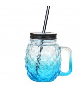 Кружка-банка  "Синий ананас" 550ml