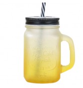 Кружка-банка желтая (матовая) 450ml