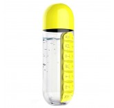 Бутылка с органайзером для таблеток PILL & VITAMIN ORGANIZER (Yellow)