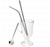 Кружка с ложкой и трубочками MaxxMalus “Irish Cofe“, цвет серебро