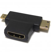 Переходник mini HDMI - micro HDMI - HDMI угловой