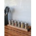 Набор металлических банок для специй на деревянной подставке "Трактир", 6 шт