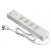 Сетевой фильтр DIGMA DiPlug Strip 40, 4 розетки, 1.8 м, с/з, 10А / 2300 Вт белый