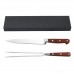 Набор MaxxMalus из 2 ножей и вилок для барбекю из нержавеющей стали, коричневый