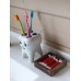  Стакан для зубных щеток с подставкой Home Comfort "Зубик", цвет белый
