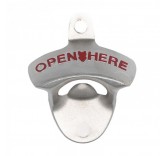 Настенная открывалка для бутылок MaxxMalus "Open here", серебристый