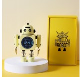 Робот с электронными часами и со светящимися глазами BlackMix, цвет желтый