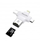 BlackMix флешка для iPhone, Android 4 в 1 (lightning, type-c, micro USB) White