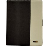 Чехол кожаный Rich Boss, премиум класса для iPad 3/4 (черный с белой вставкой)