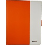Чехол кожаный Rich Boss, премиум класса для iPad 3/4 (оранжевый с белой вставкой)